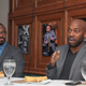 Sam Sanders of NPR says he must take charge of his own career as Joshua Johnson, host of NPR’s “1A,” watches at Tuesday’s Journal-isms Roundtable in Washington. (George Dalton Tolbert IV)